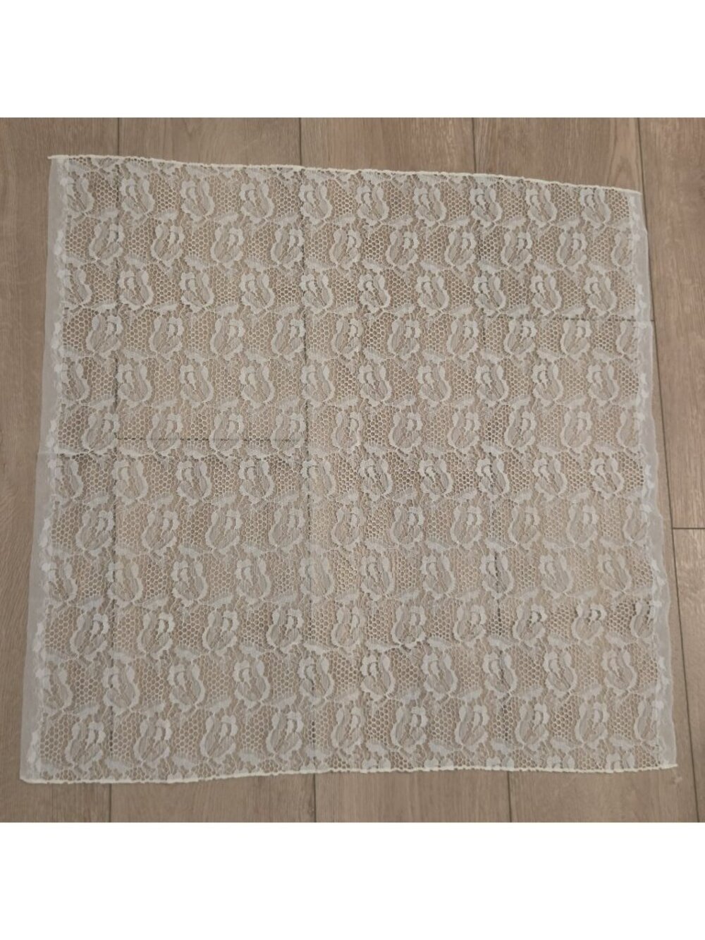 Vintage Square Ivory Chantilly Style Lace Table Topper 30x30